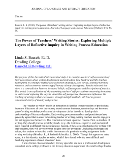 The Power of Teachers` Writing Stories: Exploring