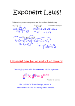 Exponent Laws!