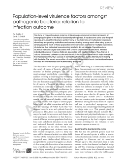 Population-level virulence factors amongst pathogenic bacteria