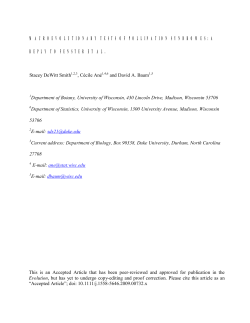 MACROEVOLUTIONARY TESTS OF POLLINATION SYNDROMES