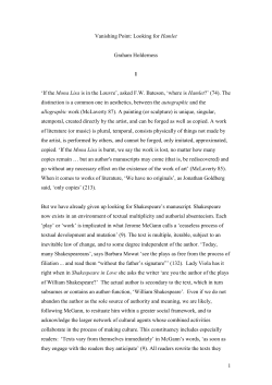 Hamlet begins with a command to `unfold`