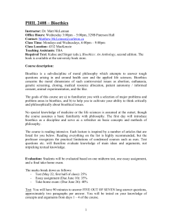 Bioethics - Carleton University