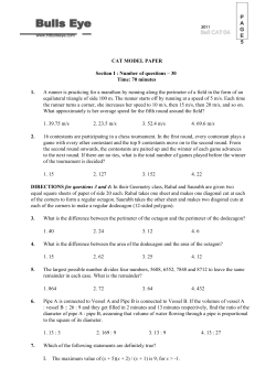 CAT MODEL PAPER Section I : Number of - MBA
