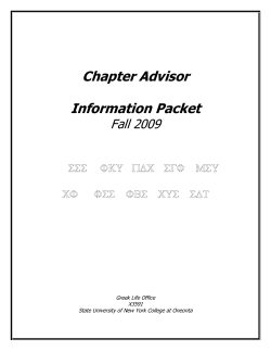 Chapter Advisor Information Packet