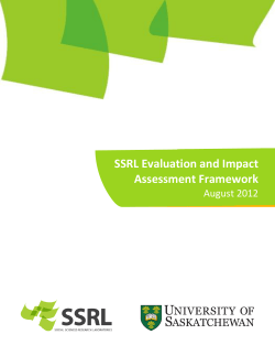 SSRL Evaluation and Impact Assessment Framework
