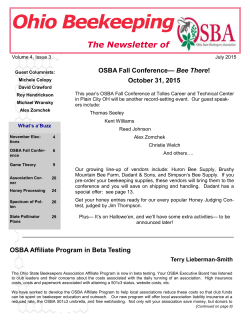 Ohio Beekeeping - Ohio State Beekeepers Association