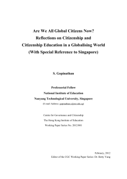 Are We All Global Citizens Now? - The Education University of Hong