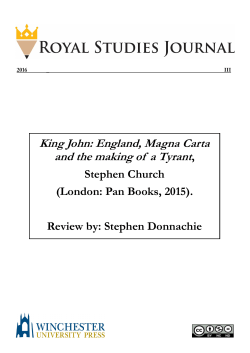 King John: England, Magna Carta and the making of a Tyrant,