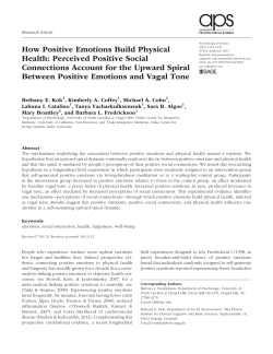 How Positive Emotions Build Physical Health - UNC