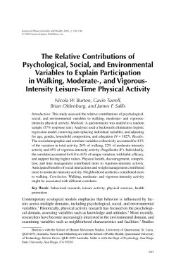 The Relative Contributions of Psychological, Social
