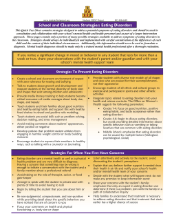 School and Classroom Strategies: Eating Disorders