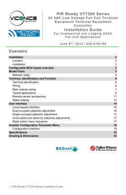 PIR Ready VT7300 Series Installation Guide