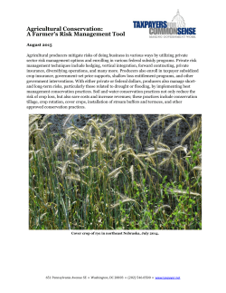 Agricultural Conservation: A Farmer`s Risk Management Tool