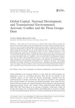 Conflict and the Three Gorges Dam