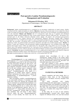 Management and Evaluation - Egyptian Journal of Neurosurgery