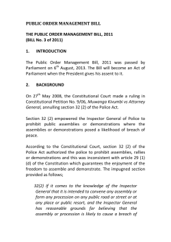 Public order Management Bill - Ministry of Internal Affairs