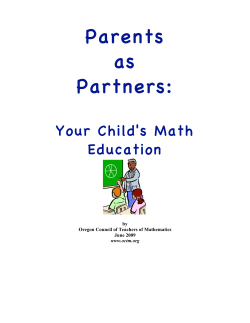 Parents as Partners - Oregon Council of Teachers of Mathematics