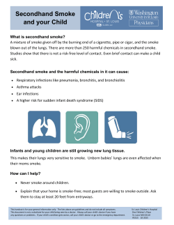 Secondhand Smoke - St. Louis Children`s Hospital
