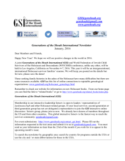 Jan - Holocaust Teacher Resource Center