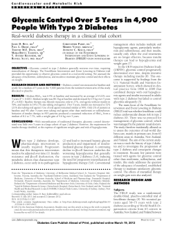 Glycemic Control Over 5 Years in 4900 People With