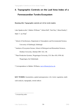 4. Topographic Controls on the Leaf Area Index of a Fennoscandian