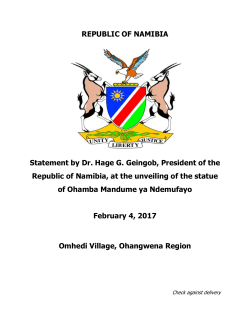 Statement by Dr. Hage G. Geingob, President of the Republic of