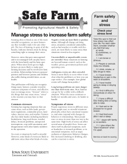 Manage stress to increase farm safety