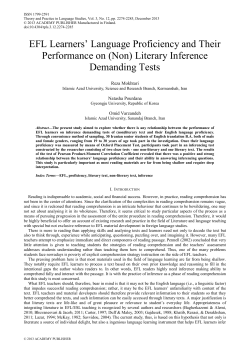 EFL Learners‟ Language Proficiency and Their Performance on