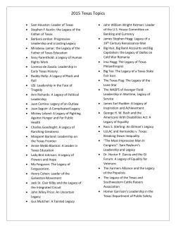 2015 Texas Topics - Texas State Historical Association