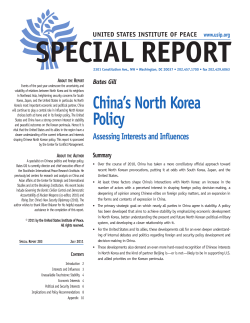 China`s North Korea Policy - United States Institute of Peace