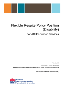 Flexible Respite Policy Position