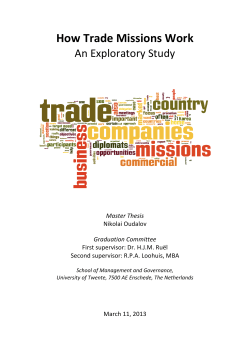 How Trade Missions Work - University of Twente Student Theses