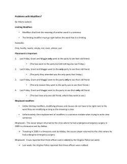 Problems with Modifiers?