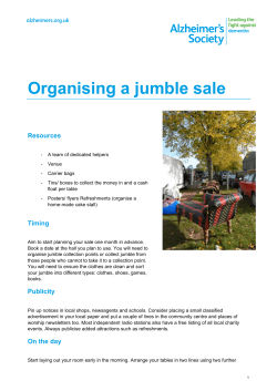 Organising a jumble sale - Somerset Waste Partnership