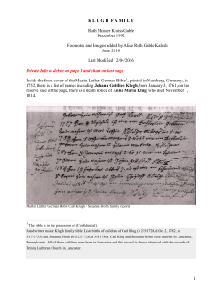 Ruth Gable`s document about Klugh family genealogy (PDF file)