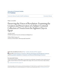 Preserving the Voices of Revolution - CU Scholar