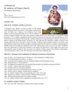 A History of St. Anthony of Padua Church