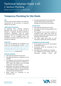 1.05 Sanitary Plumbing - Temporary Plumbing for Site Sheds