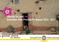 Educate To Lead: Nepal December 10th President`s Appeal 2015