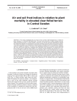 Air and soil frost indices in relation to plant mortality in elevated clear