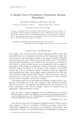 A Simple Test of Friedman`s Permanent Income Hypothesis