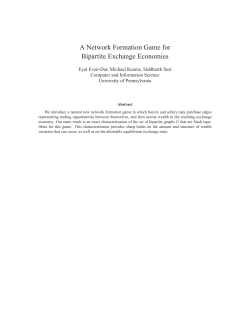 A Network Formation Game for Bipartite Exchange