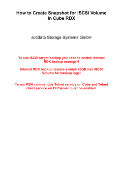 How to Create Snapshot for iSCSI Volume In Cube RDX
