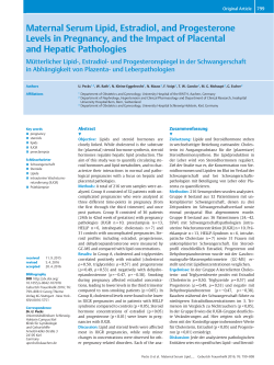 Maternal Serum Lipid, Estradiol, and Progesterone Levels in