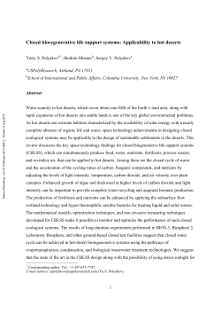 Closed bioregenerative life support systems: Applicability to hot