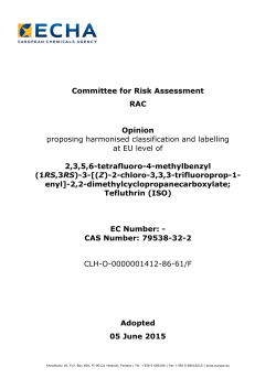 Committee for Risk Assessment RAC Opinion - ECHA