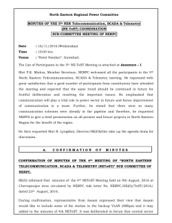 North Eastern Regional Power Committee MINUTES OF THE 5th