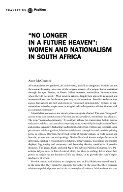 "No Longer in a Future Heaven": Women and Nationalism in South