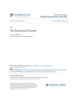 The Redeemed Scientist - DigitalCommons@Cedarville