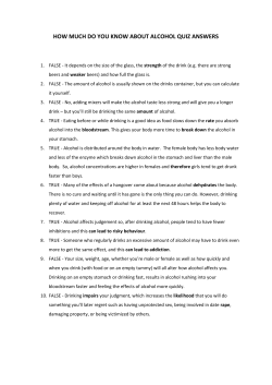 HOW MUCH DO YOU KNOW ABOUT ALCOHOL QUIZ ANSWERS